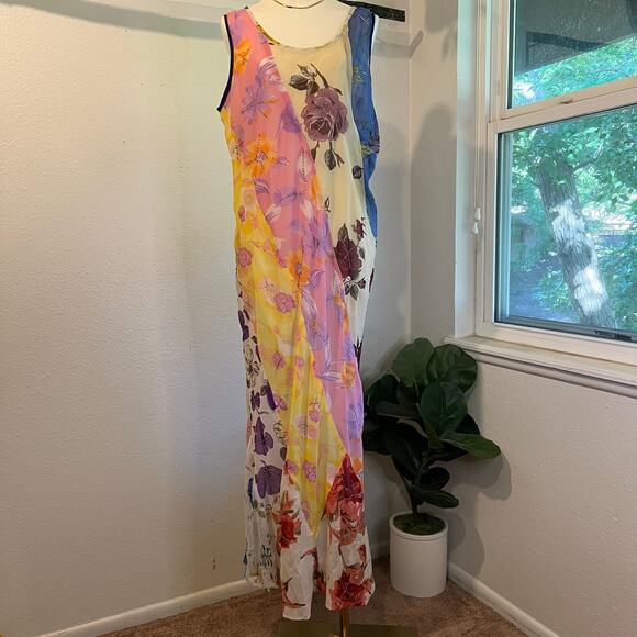 Sacred Threads Beaded Patchwork Floral Sleeveless Maxi Dress Size XL - Picture 1 of 14